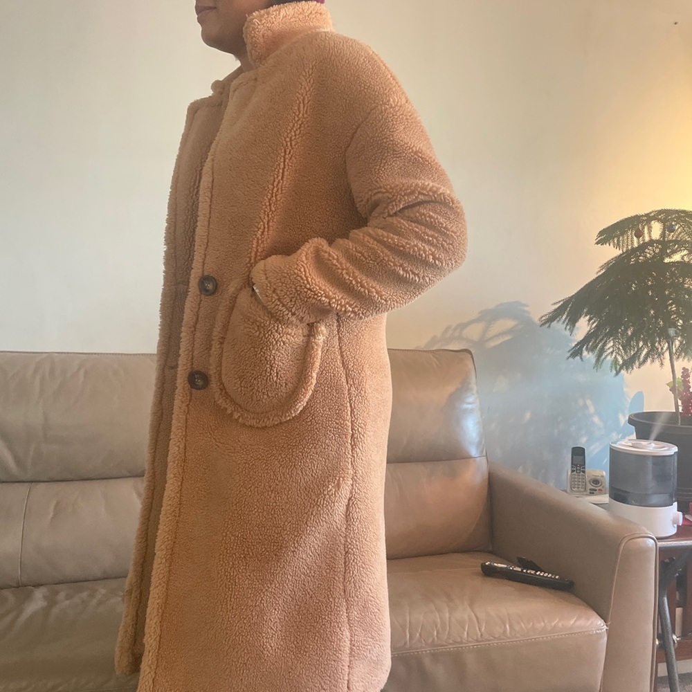 Women's Tan Teddy Coat